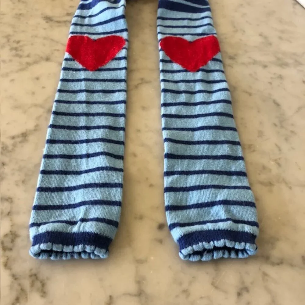 HANNA ANDERSSON Red Heart Blue Stripe Leggings Bottoms 90/100
